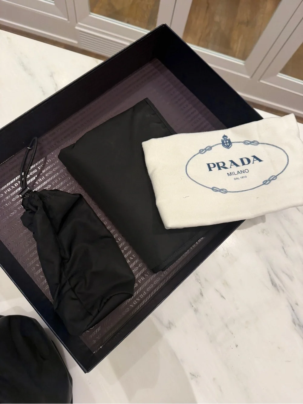 Prada Black Re-Nylon Tote Baby Bag